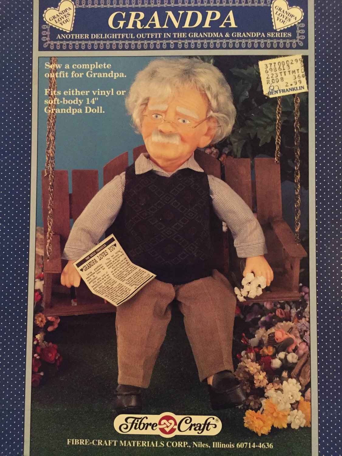 Fibre Craft 14 "Grandpa Outfit FCM343 Sewing Pattern