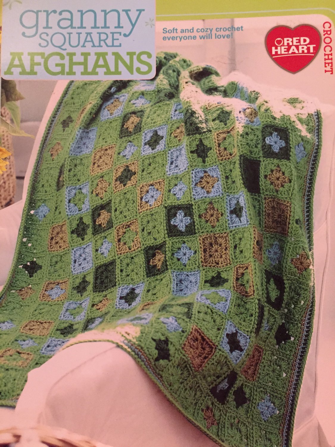 Red Heart Granny Square Afghans Crochet Pattern 10 Projects 51195