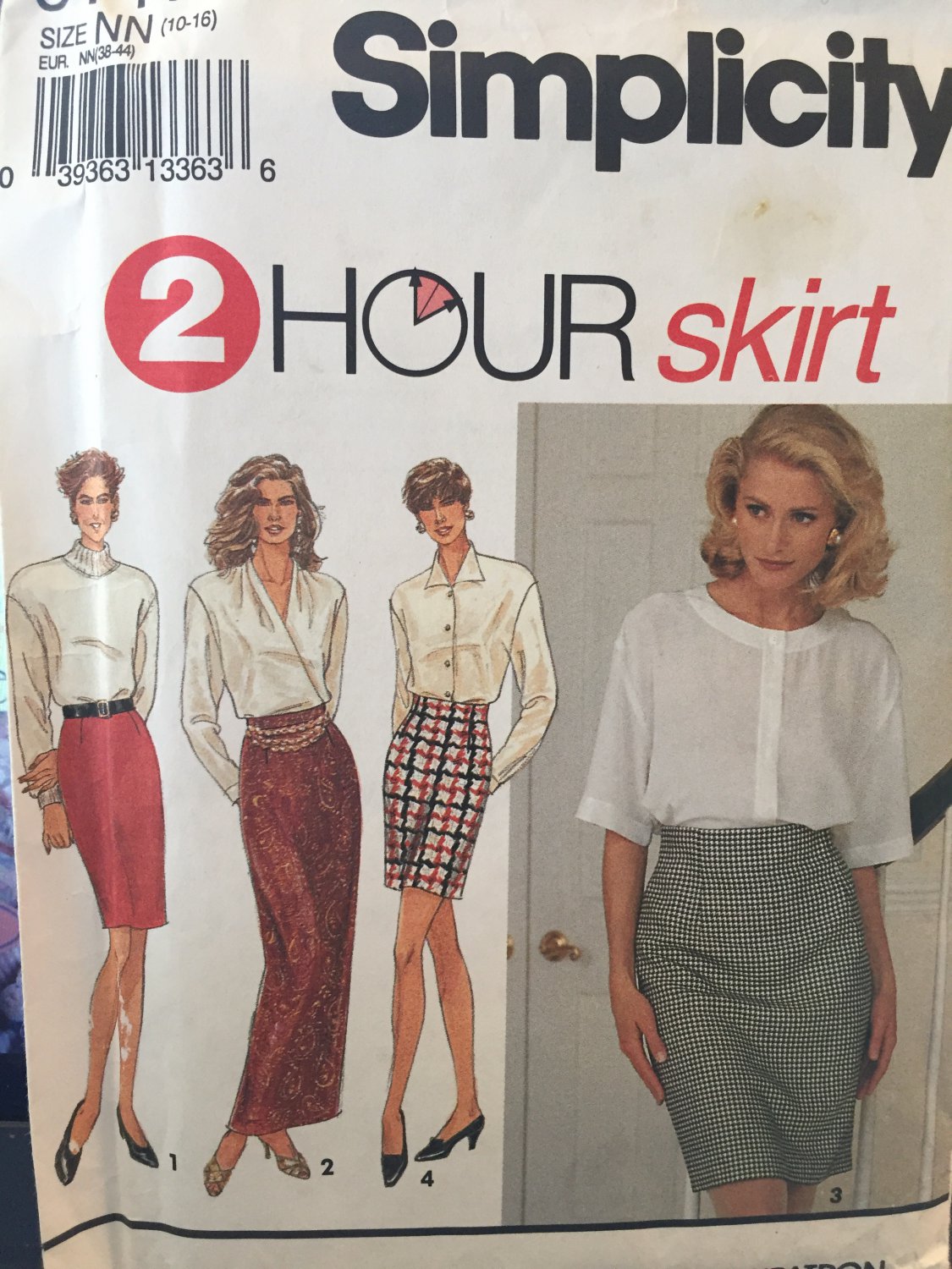 Simplicity 8141 sewing pattern size 10-16 women's skirt 3 lengths back zipper