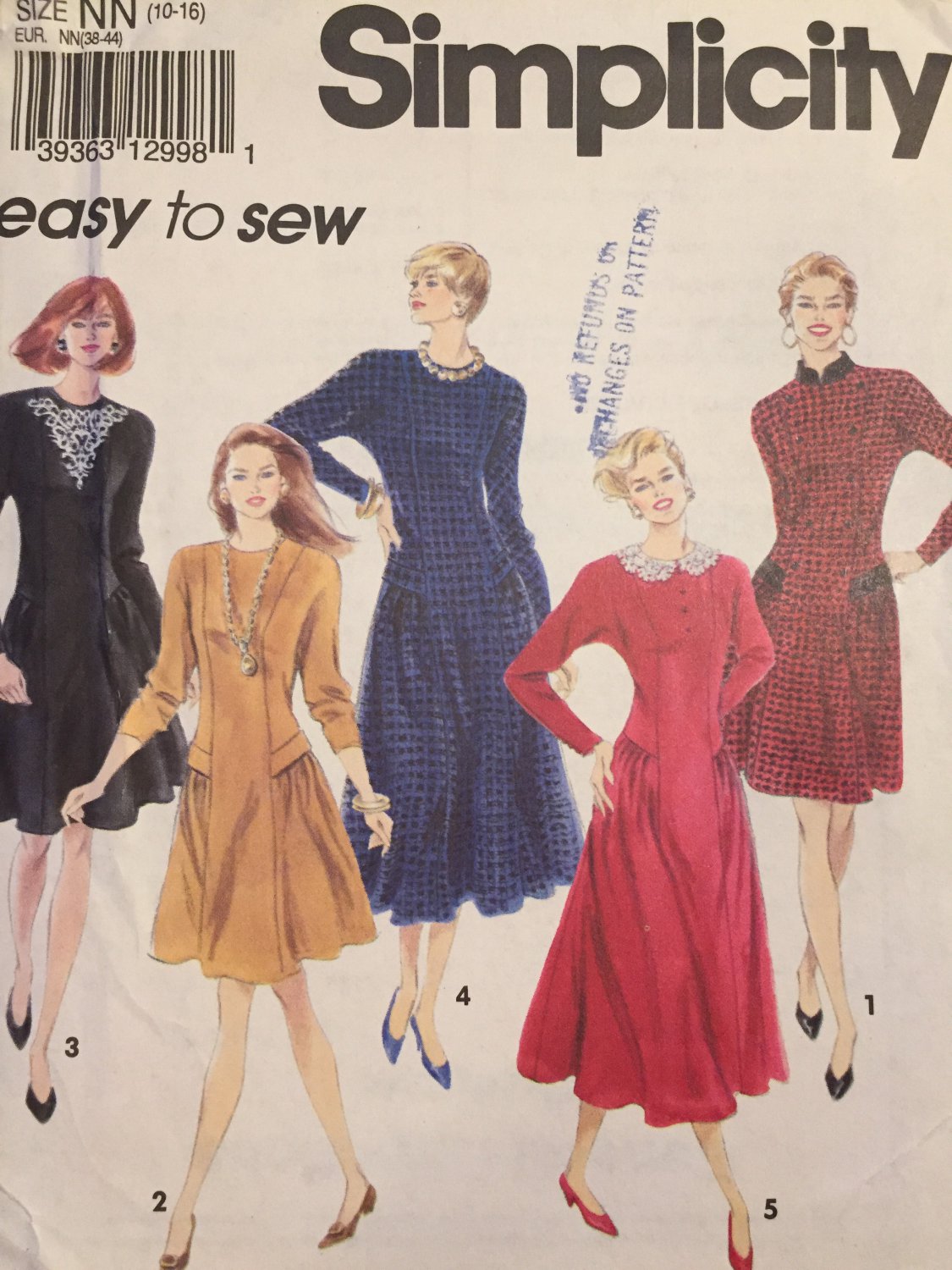 Simplicity sewing pattern 7998 UNCUT misses Princess Seam Flared dress in two lengths sizes 10 -16