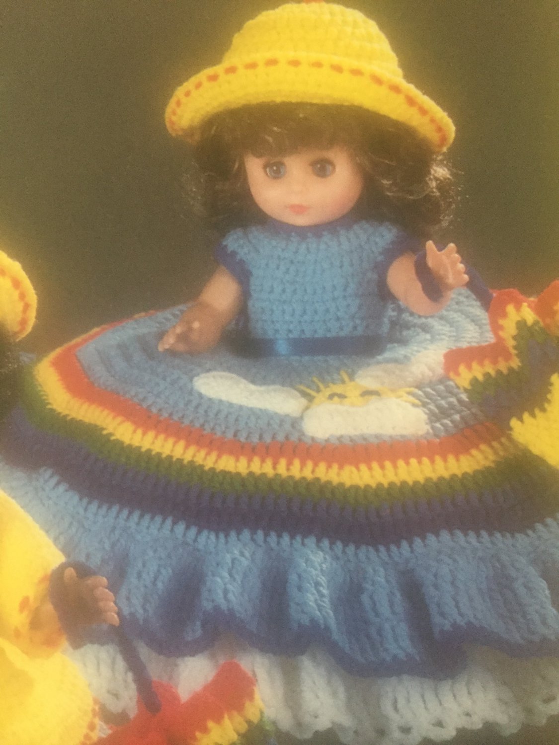 Rainbow Girl Pillow Doll Bed Doll Crochet Pattern Fibre Craft FCM212