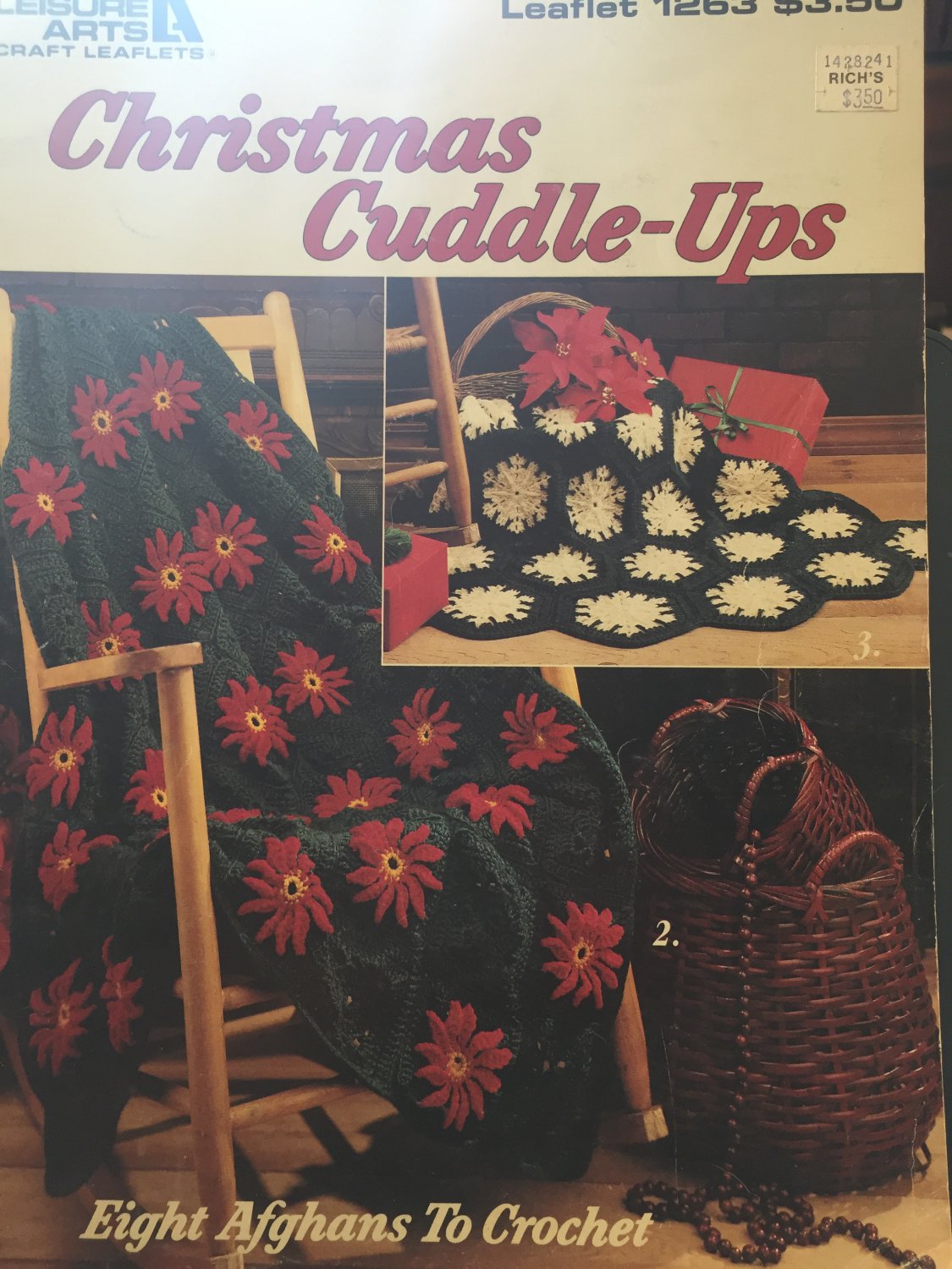 Leisure Arts 1263 Christmas Cuddle-Ups Afghans 8 Designs to crochet