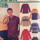 New Look Pattern 6328 Size XS-XL Unisex Misses Mens Pullover Tops Hoodies