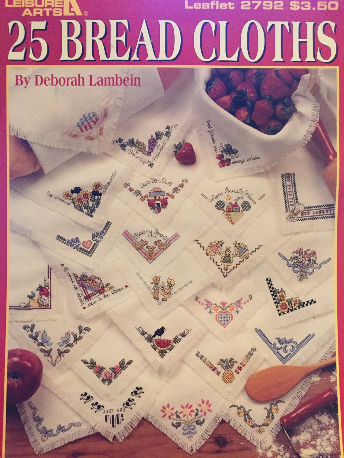 Leisure Arts 2792 25 Bread Cloths Cross Stitch Pattern by Deborah Lambein