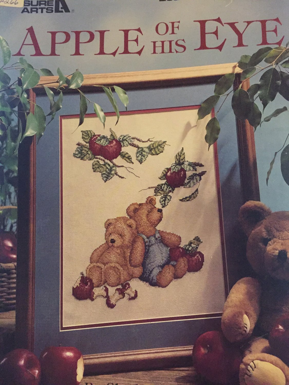 Vintage Apple of His Eye Teddy Bears Under an Apple Tree Cross Stitch Pattern Leisure Arts 2319