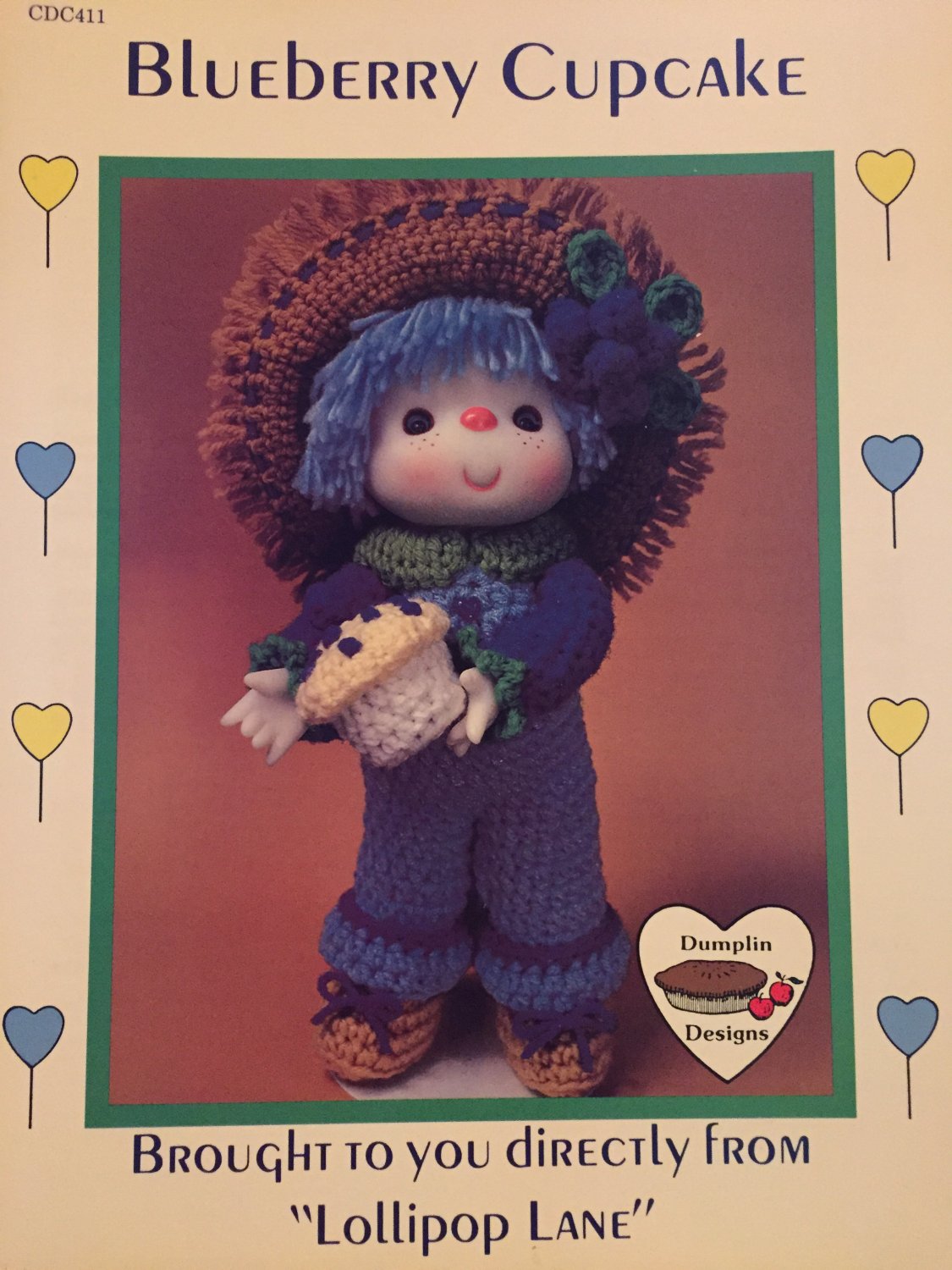 Blueberry Cupcake Doll from Dumplin Designs Lollipop Lane Crochet Pattern CDC411