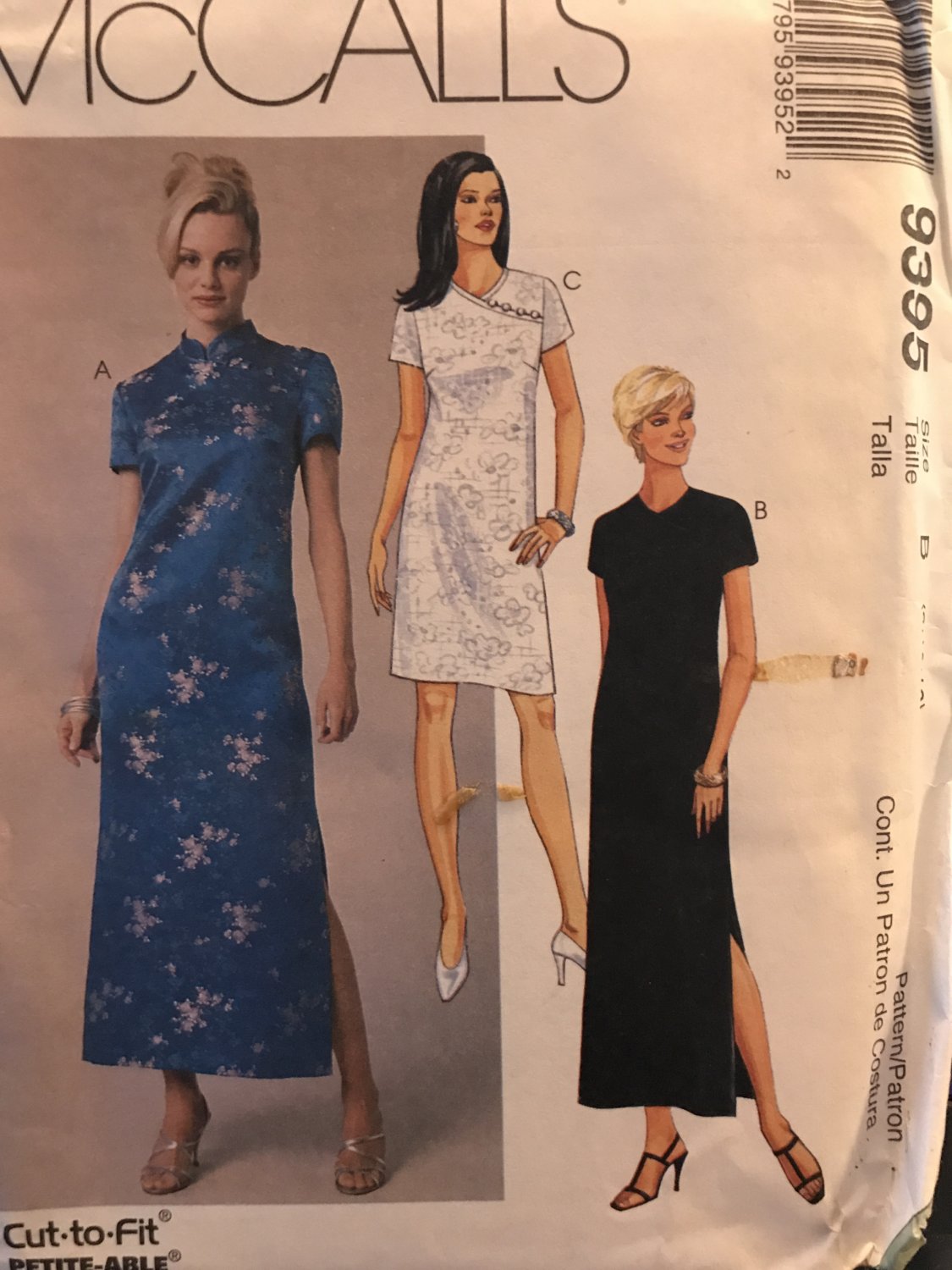McCalls 9395 Oriental Style Dress Sewing Pattern Size 8 10 12