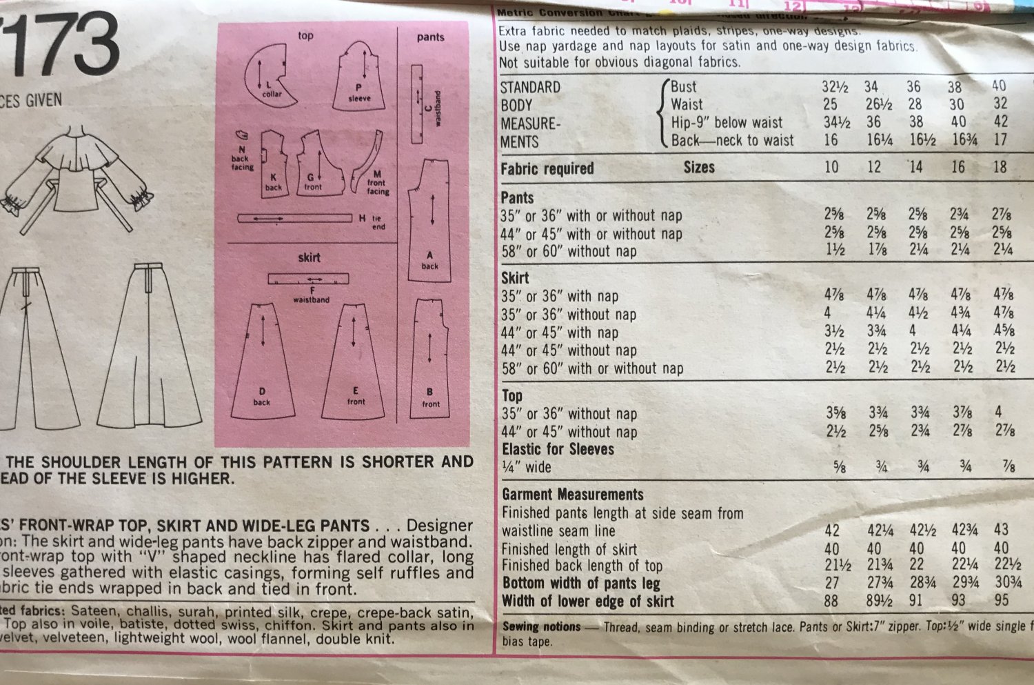 Simplicity 7173 Woman's Elegant pants, wrap top maxi skirt pattern size ...