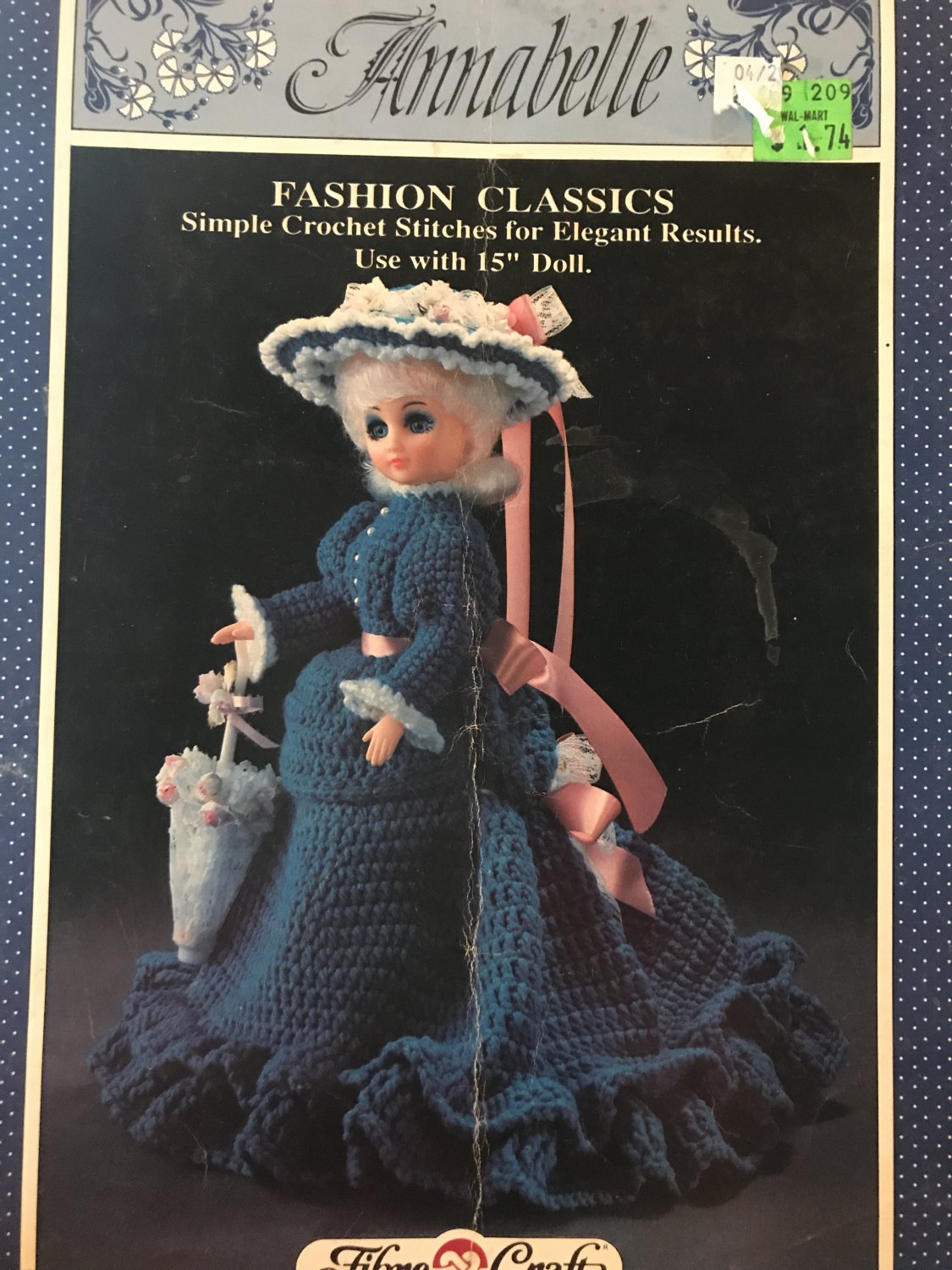 Fibre Craft 15" Doll Gown Annabelle FCM 167 Crochet Pattern