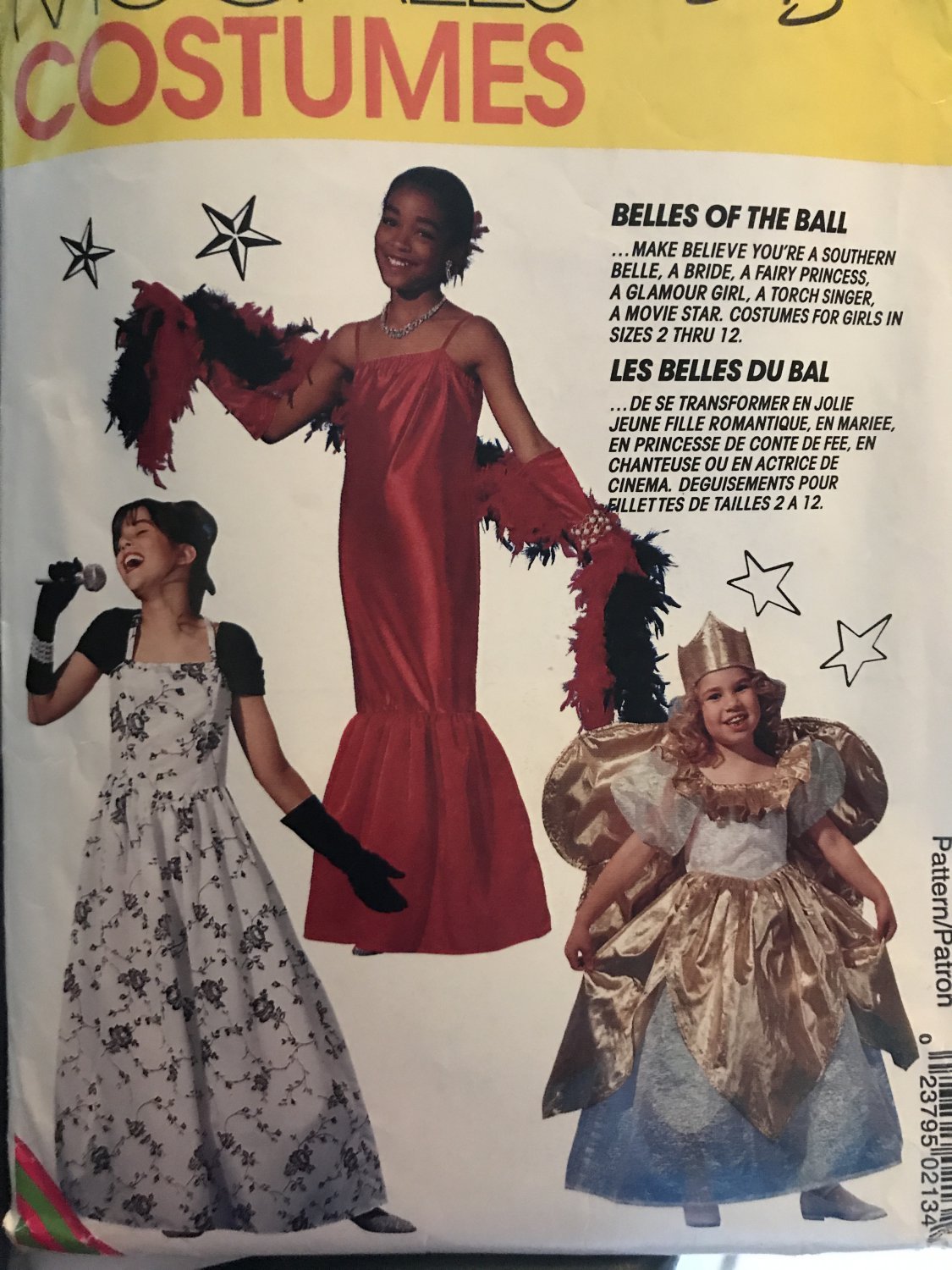 McCall's 7345 P213 Childs' Costume Pattern Southern Belle Bride Fairy Singer Movie Star Size 7, 8