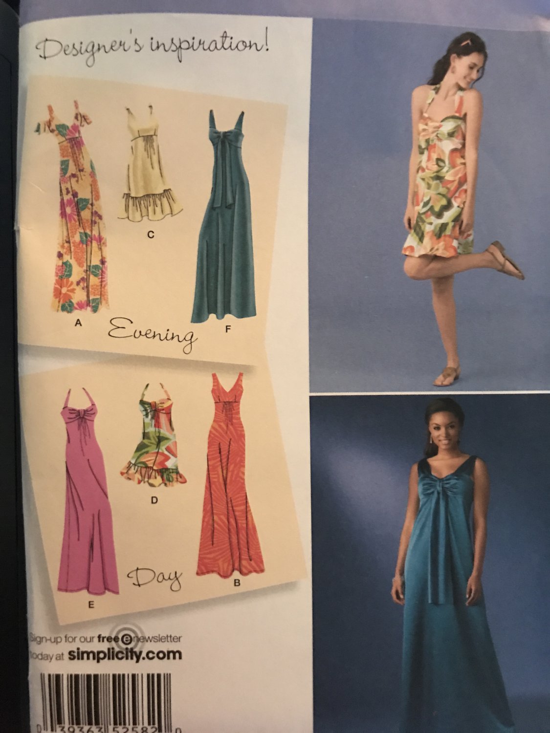 Simplicity 2582 Misses Evening & Day Summer Dress Sewing Pattern Size 6, 10, 12, 14