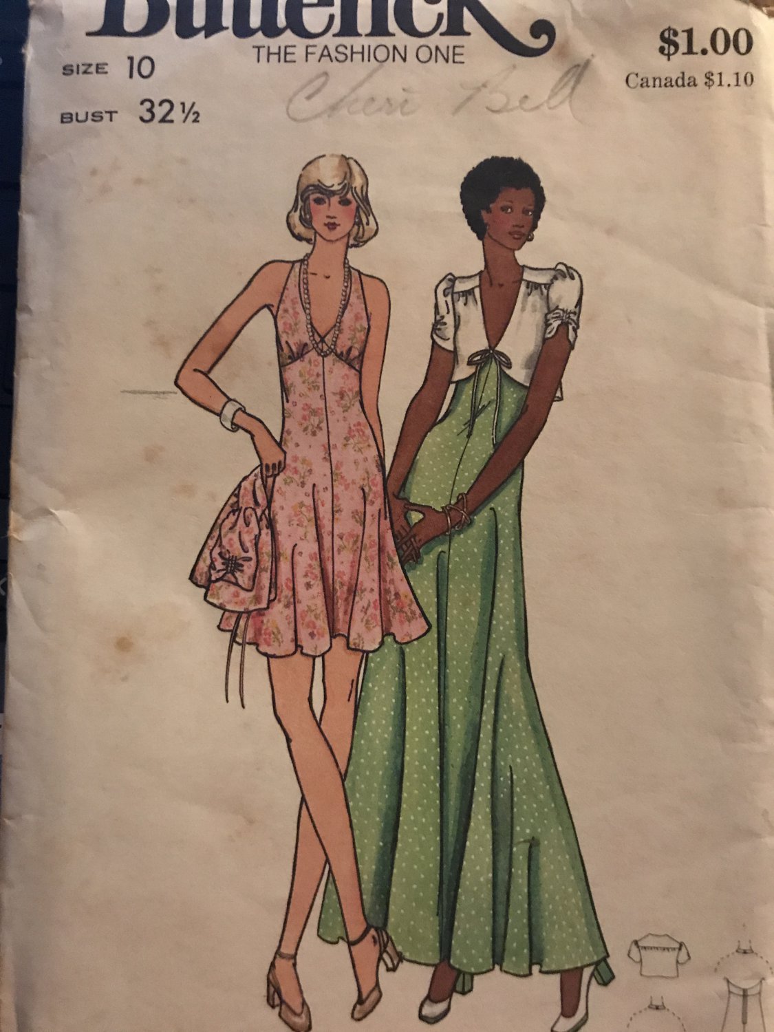Butterick 3076 Misses' Evening Halter Dress Bolero Jacket Sewing Pattern Size 10 Bust 32.5