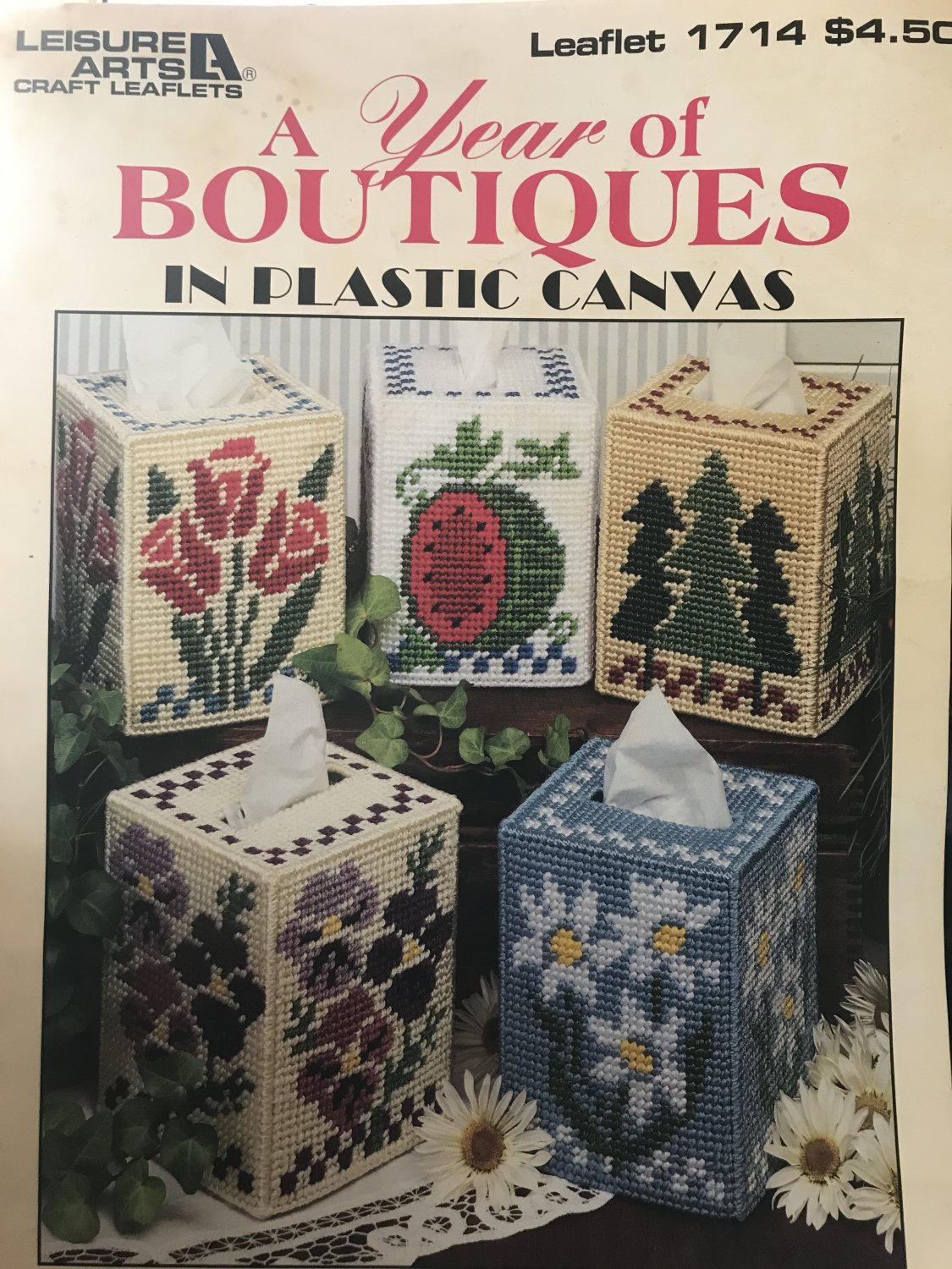 A year of Boutiques in Plastic Canvas Designed by Polly Carbonari Leisure Arts 1714