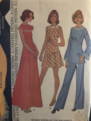McCall's 4084 Dress or Top and Pants Sewing Pattern SIze 12 bust 34