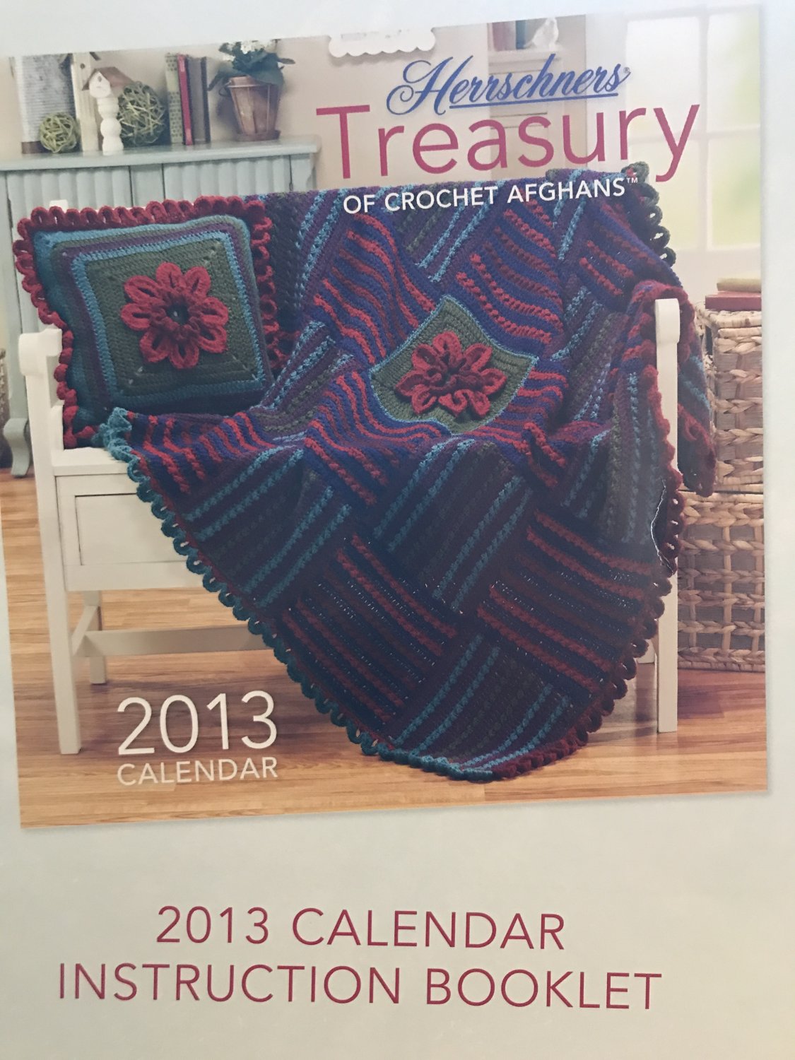 Crochet Afghans Pattern Herrschners Treasury of Crochet Afghans 2013 Calendar 12 designs