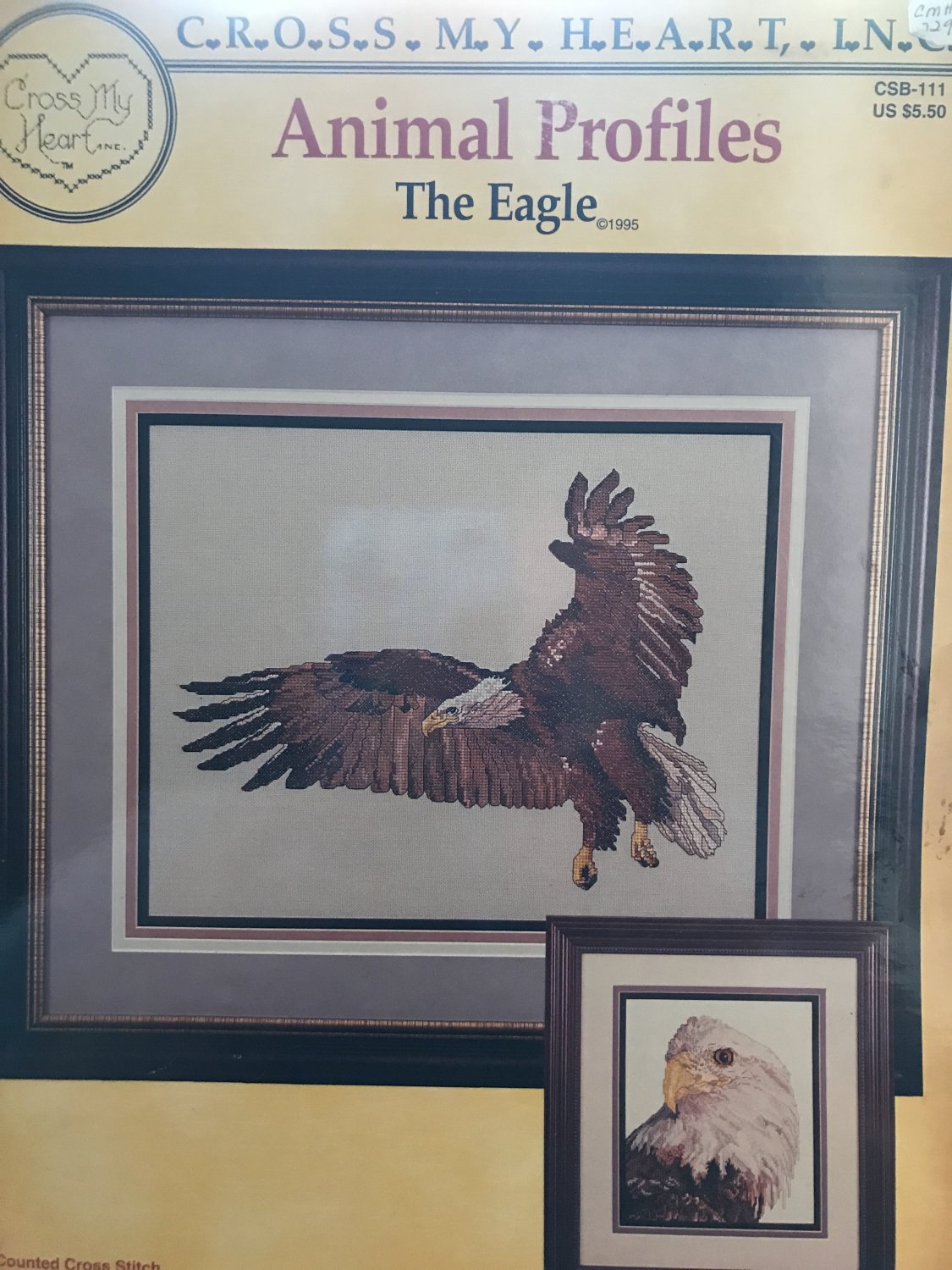 Animal Profiles the Eagle Cross Stitch Pattern Cross my Heart CSB-111