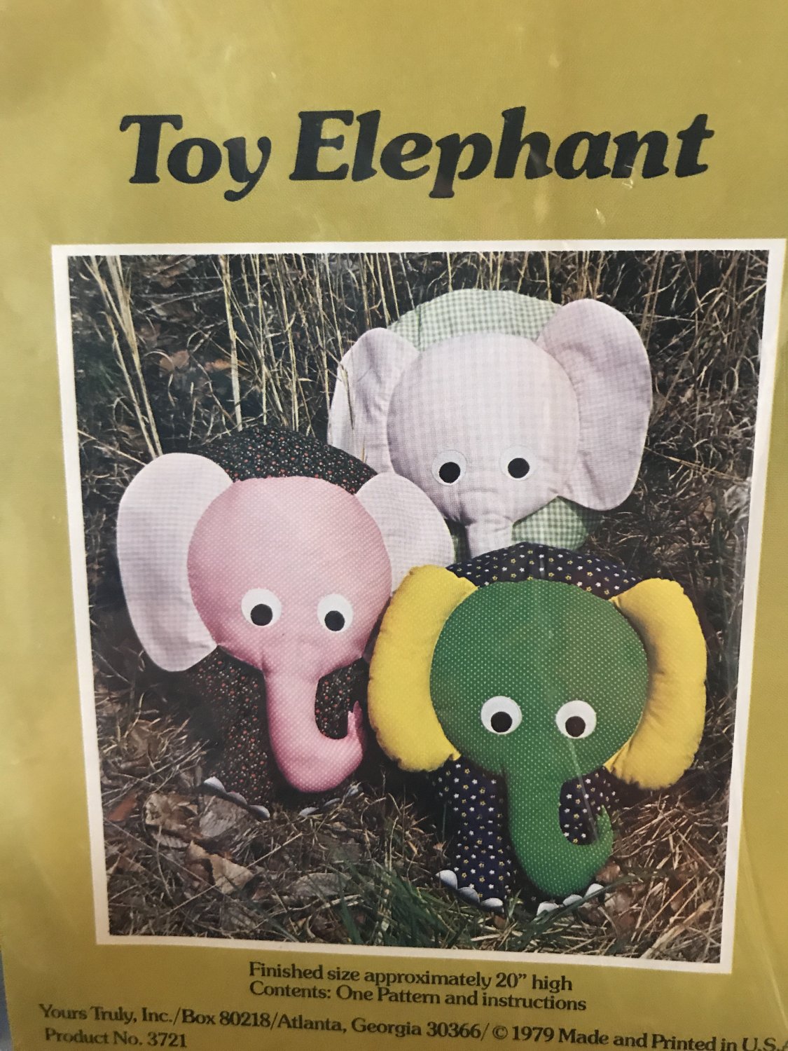 A Patchwork Pattern and Instructions for TOY ELEPHANT by Yours Truly Sewing Pattern