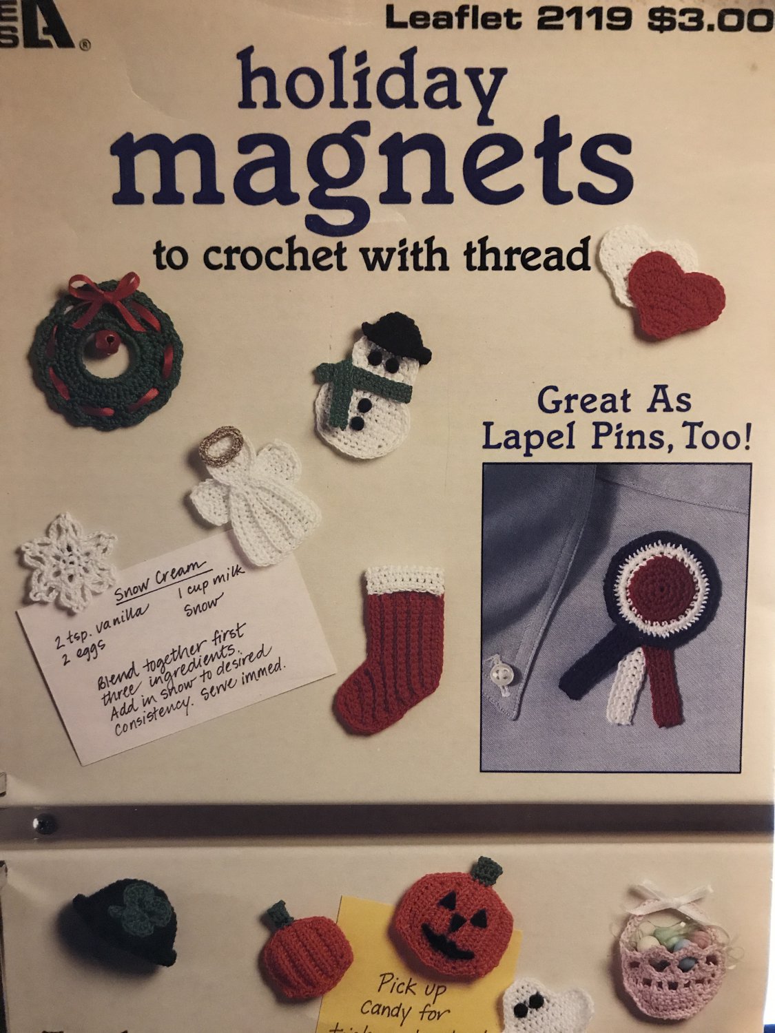 Holiday Magnets & Pins Crochet Pattern  Leisure Arts 2119
