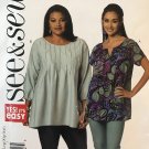 Butterick See & Sew 6117 Sewing Pattern Smock Top with short or long sleeves all sizes