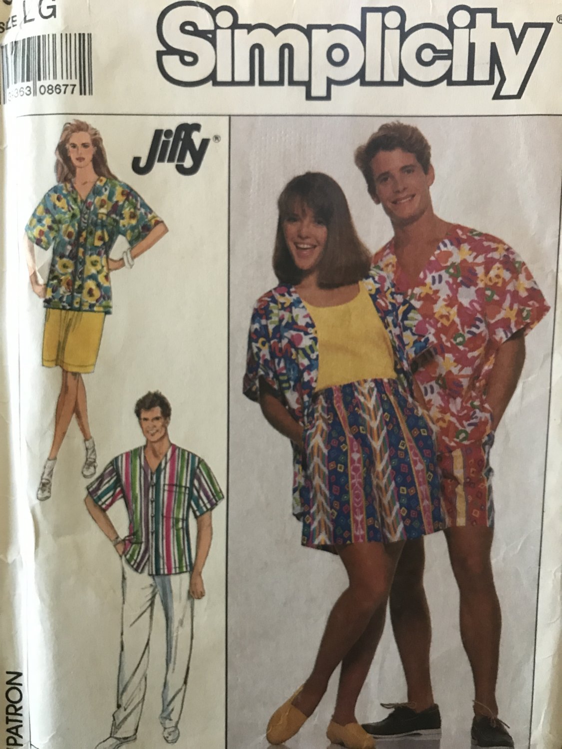 Simplicity 9085 Surf Club Misses', Men's, Boys Pants Shorts Skirt Shirt Sewing Pattern SZ Large