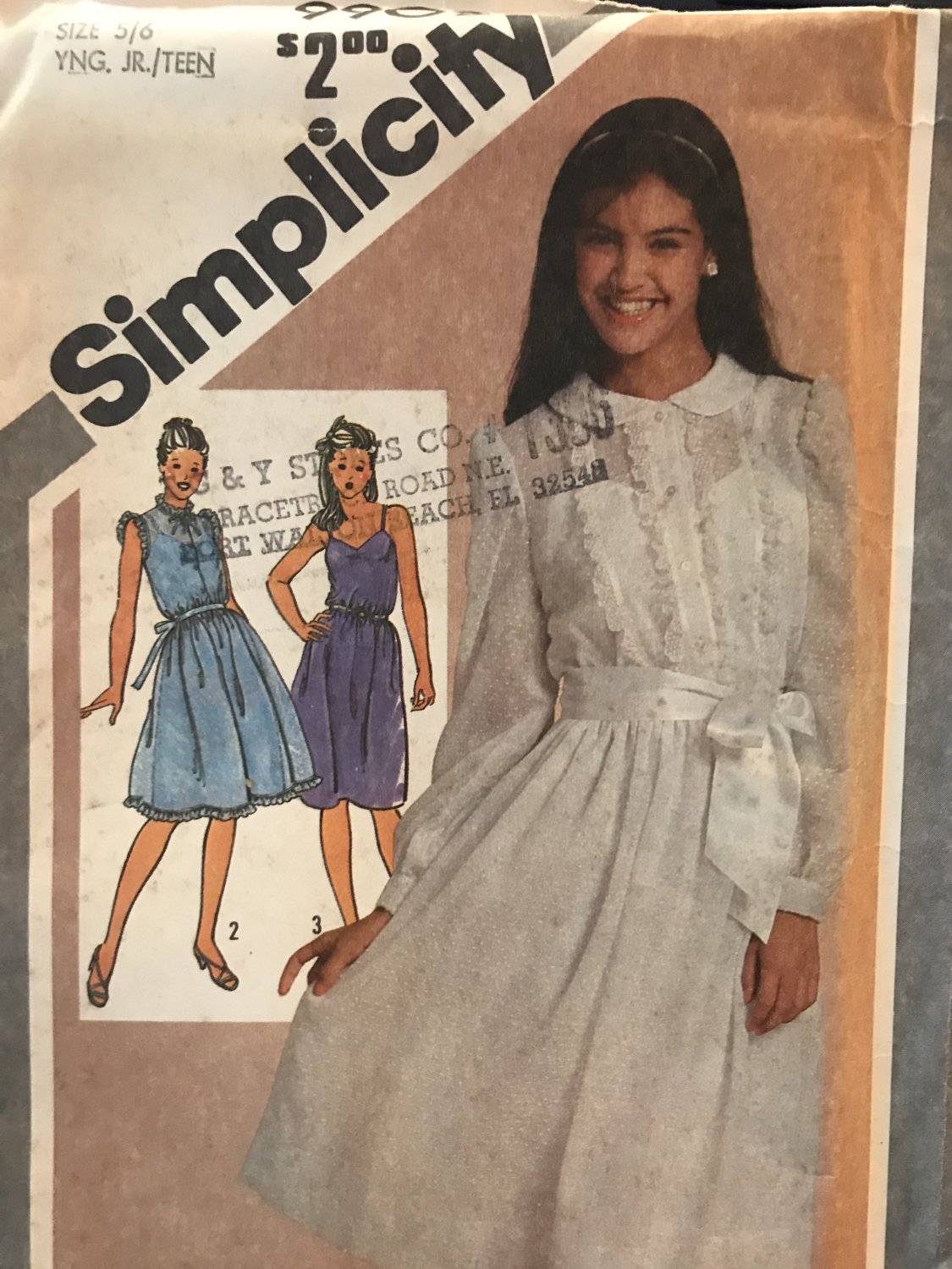 Simplicity 9902 Young Junior/Teens Pullover Dress and Slip Dress Sewing Pattern Size 5/6