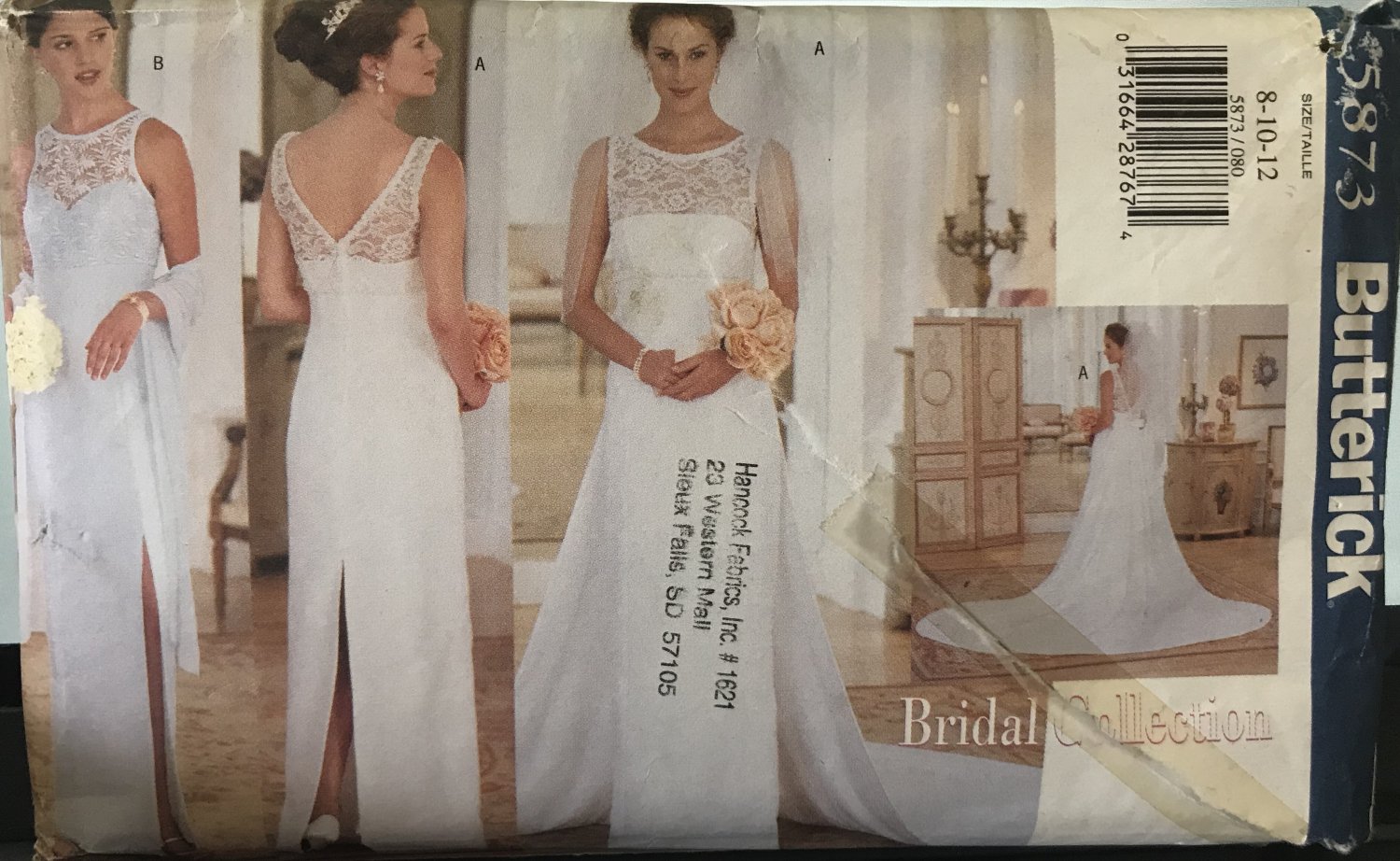 Sewing Pattern Bridal Gown and bridesmaid gown Butterick 5873 Size 8, 10, 12