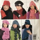 McCall's 9169 M9169 Hats Scarves and Mittens for Fleece fabric sewing pattern size sm med lg