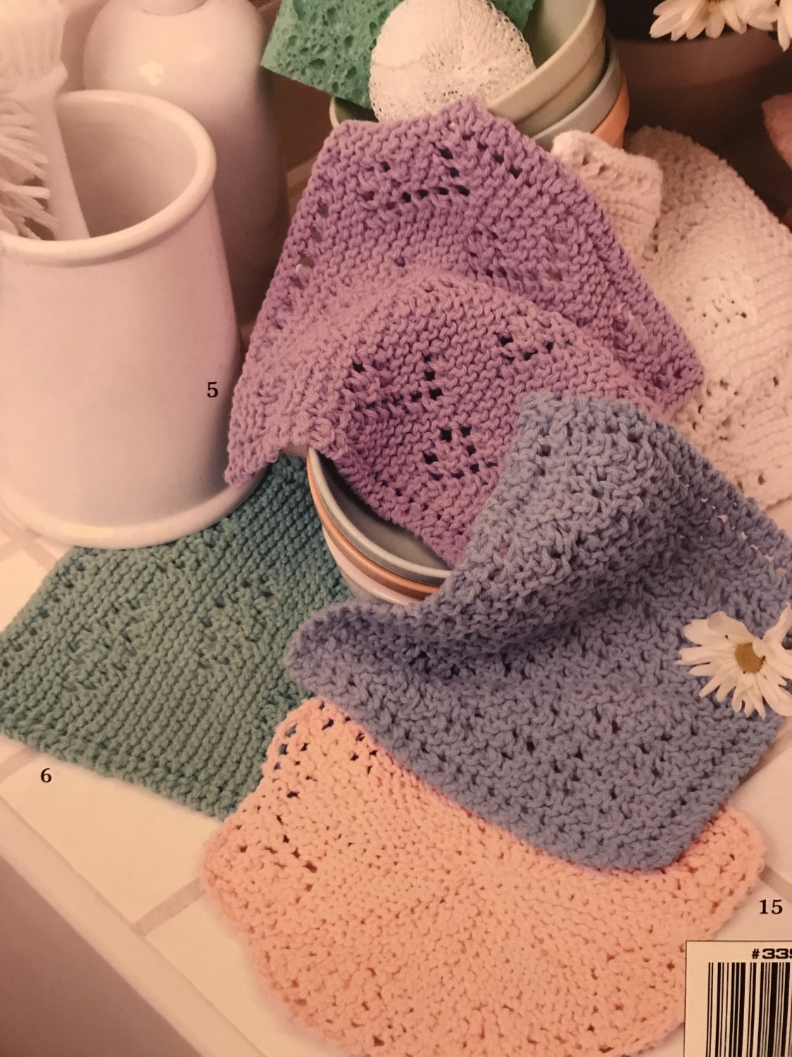 Color Splash Dishcloths Knitting Pattern Leisure Arts