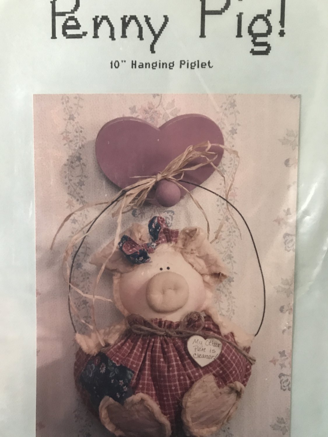 Penny Pig Soft Sculpture 10" hanging decoration Sewing Pattern Bonnie Hunter