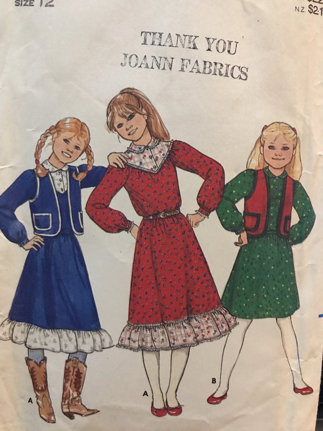 Butterick 4151 Girl's Vest Blouse Skirt Sewing Pattern size 12