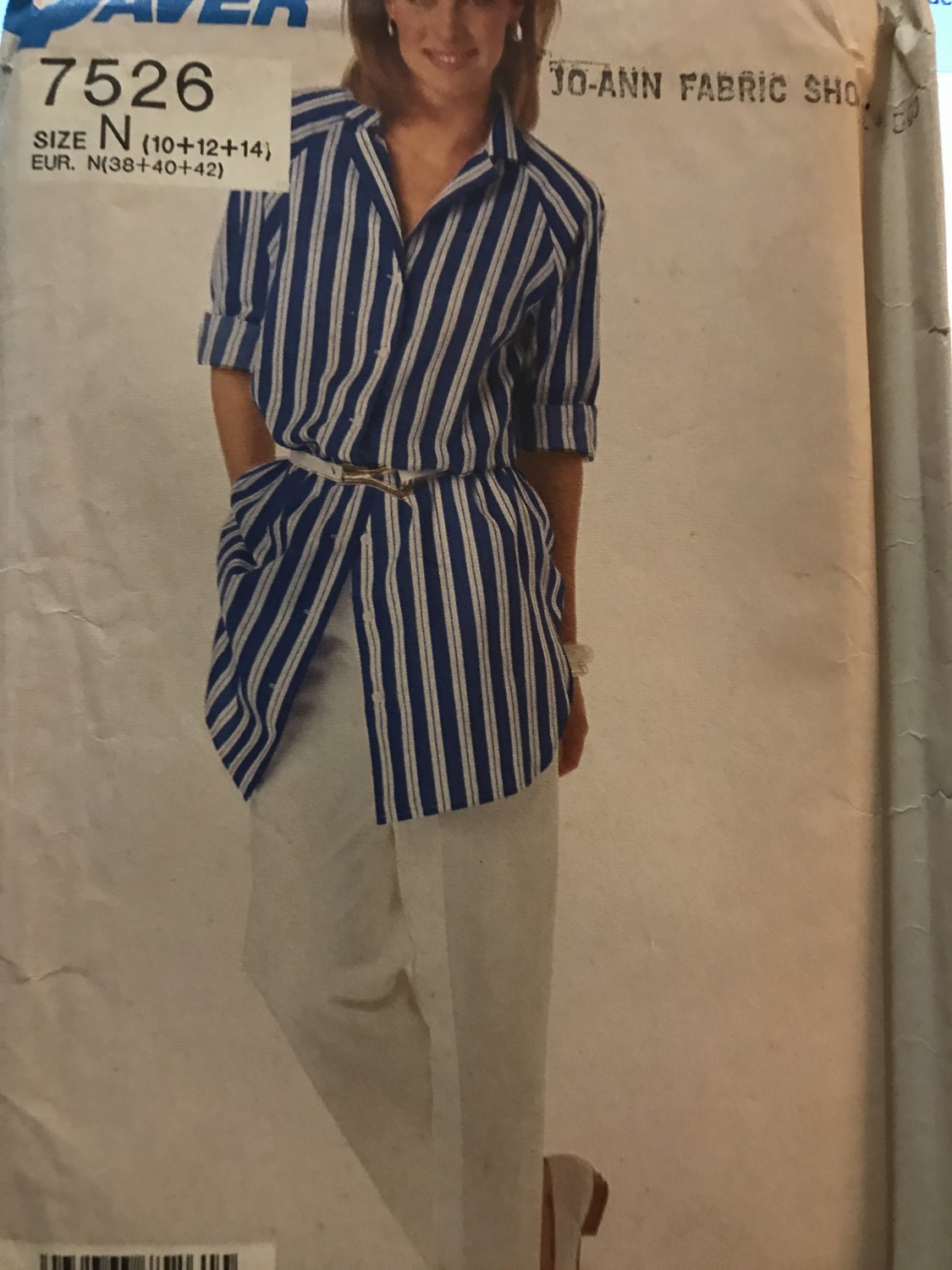 Simplicity 7526 Misses Easy to Sew Shirt and Pants Sewing Pattern Size 10 12 14