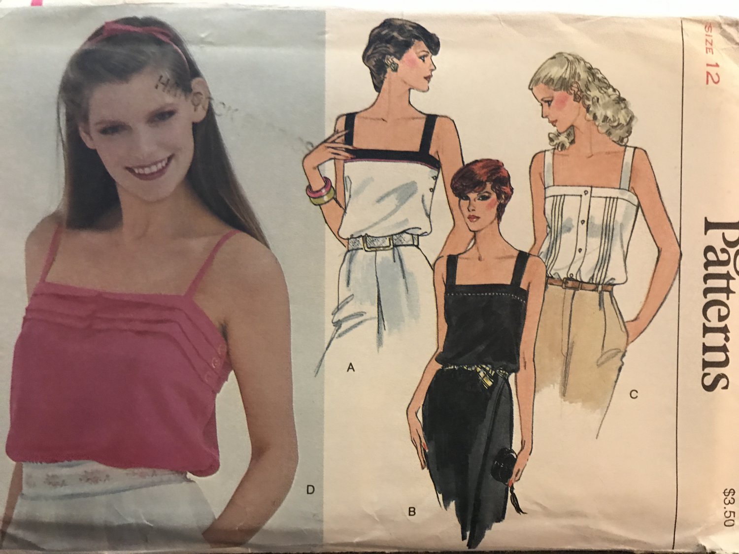 Vogue 7607 Fitted Hip Length Camisole Sewing Pattern Size 12
