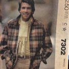 McCall's 7302 Men's Jacket Bomber Style Sewing Pattern size Small 34 - 36 chest