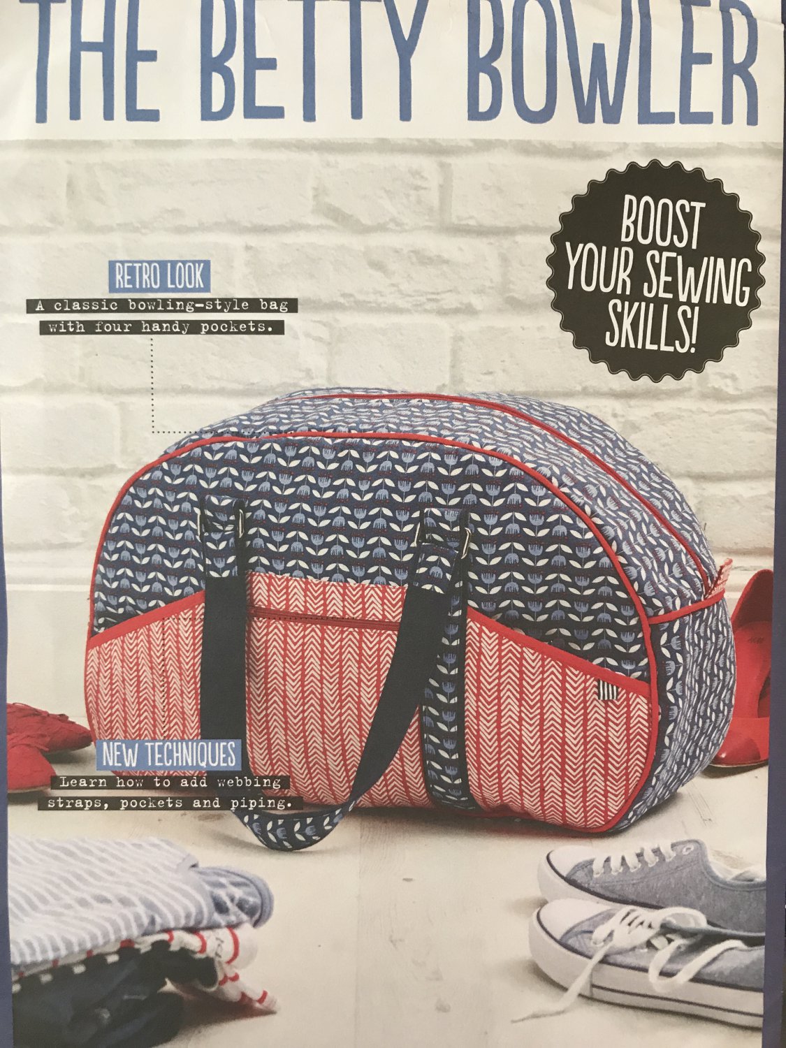 The Betty Bowler Retro Look bowling-style bag Simply Sewing Pattern uncut.