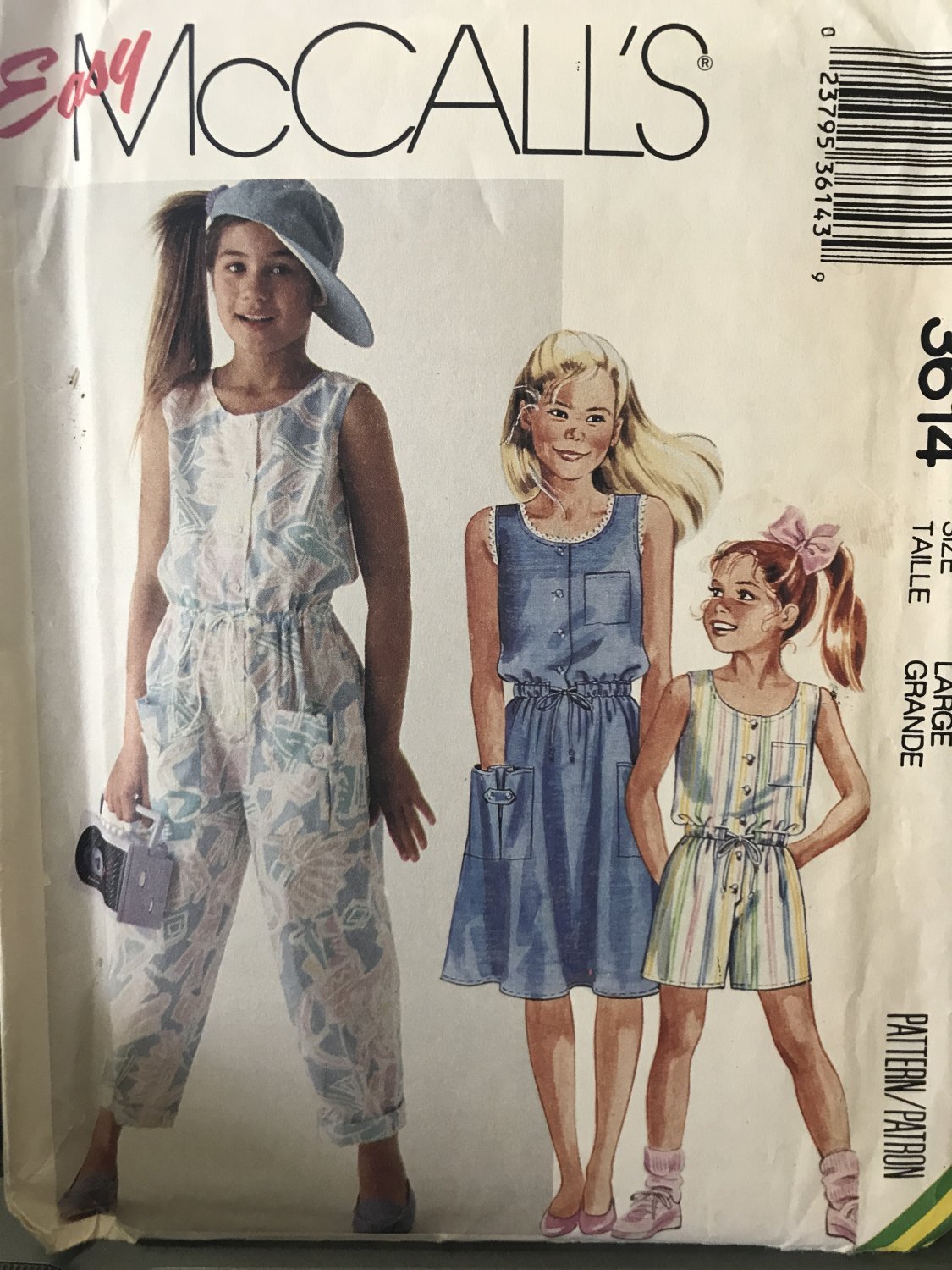 McCall's 3614 Girls' Dress Jumpsuit and Romper Sewing Pattern size 12 ...