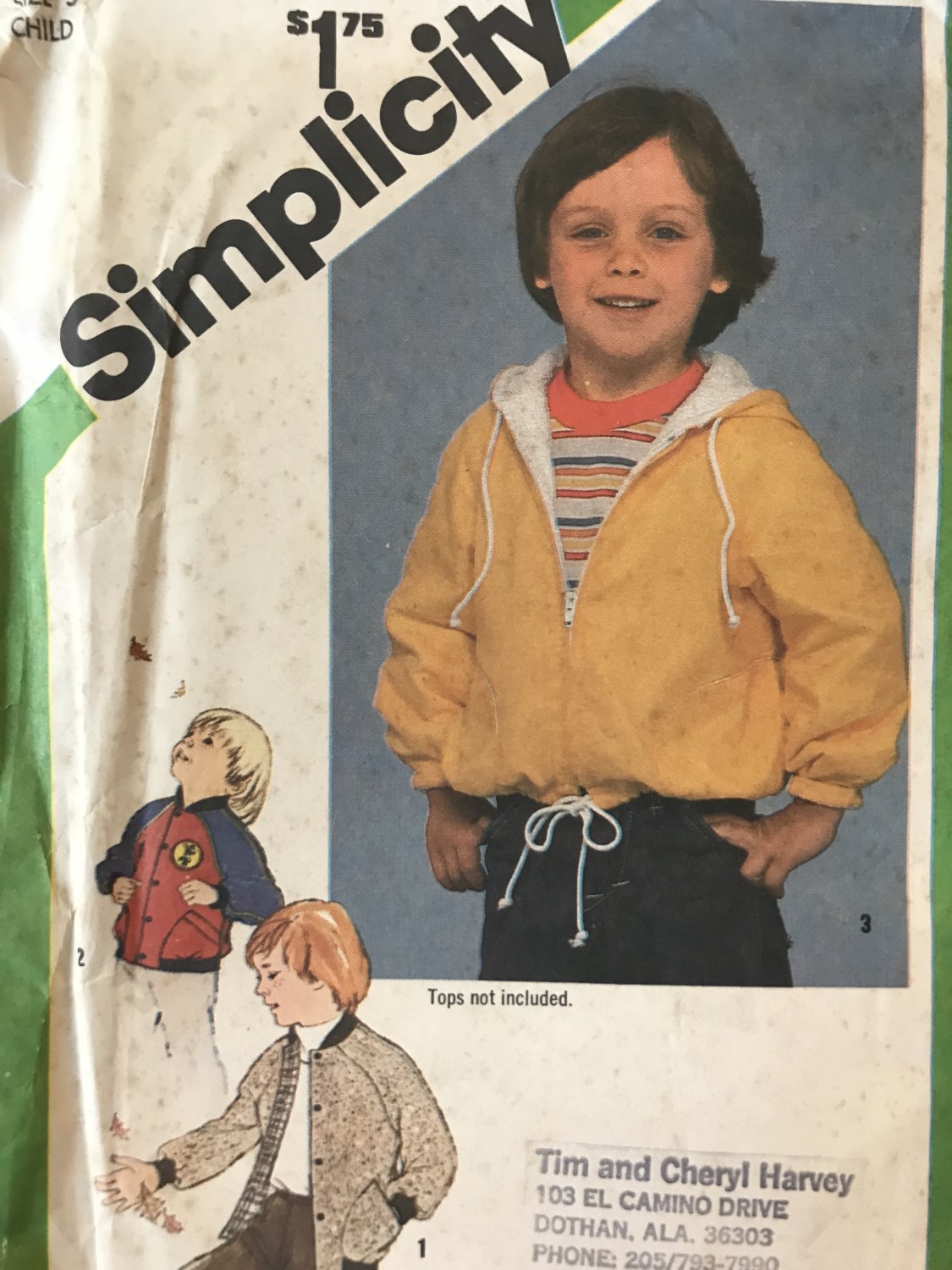 Childrens Zip Up Hoodie raglan sleeve coat jacket toddler sewing pattern Simplicity 9818 Size 5
