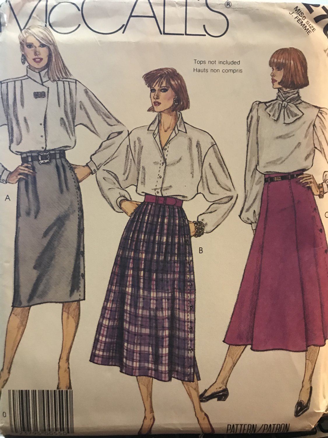 McCall's 2769 Misses' Skirts. sewing pattern size 16 slim or full skirt
