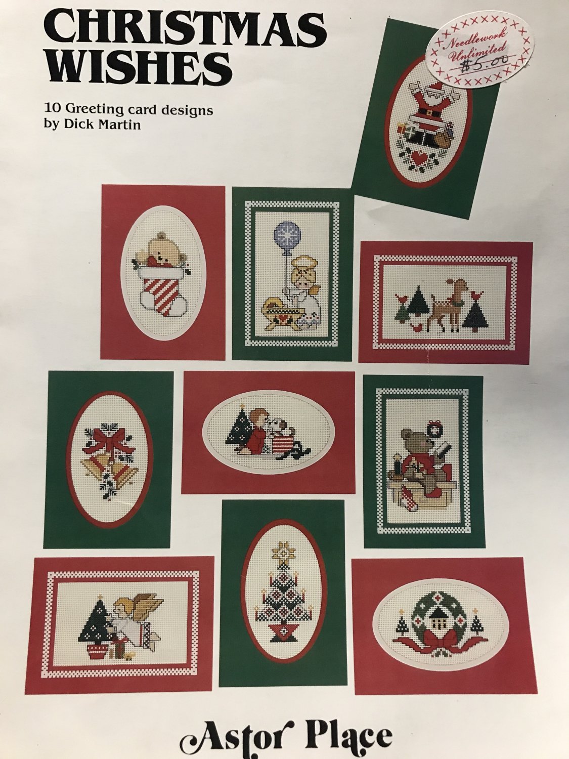 Cross Stitch Pattern Christmas Wishes by Dick Martin for Perforated Paper Christmas Cards book 15