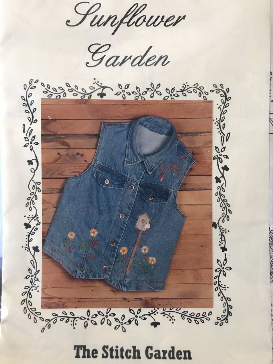 Sunflower Garden embroidery pattern for vest - Needlecraft