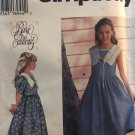 Simplicity 7145 Girls' Dress with Sleeve variations, front inset size 12, 14 Sewing Pattern