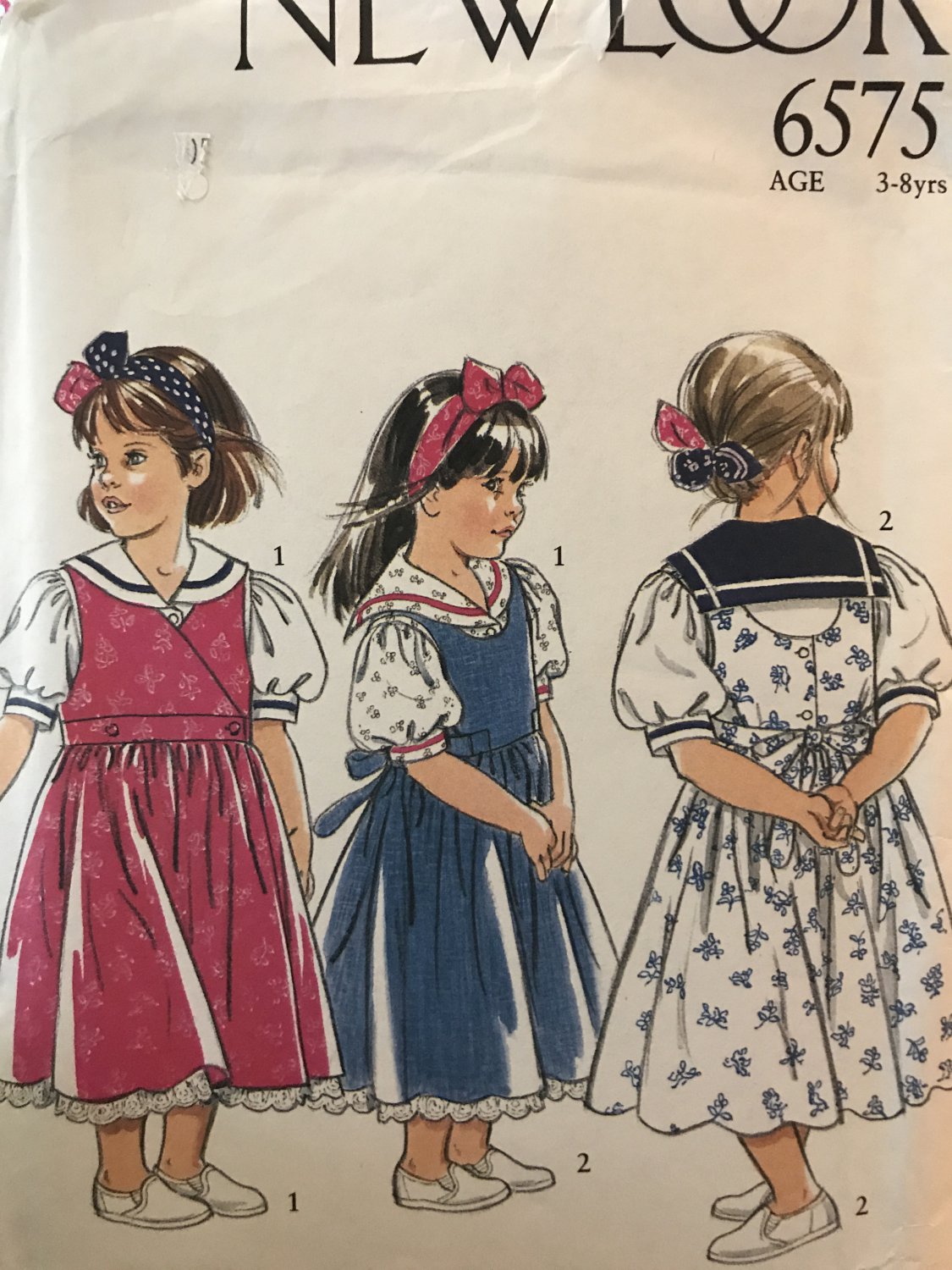New Look 6575 Girl's Jumper, skirt and blouse with sailor collar Size 3 - 8 sewing pattern