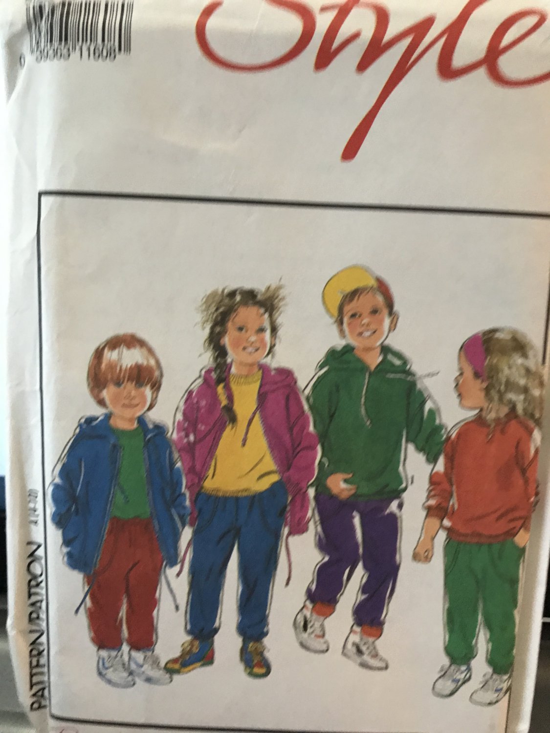 Style 1977 Childrens Hoodie sweatshirts, pants sewing pattern sizes 4-10