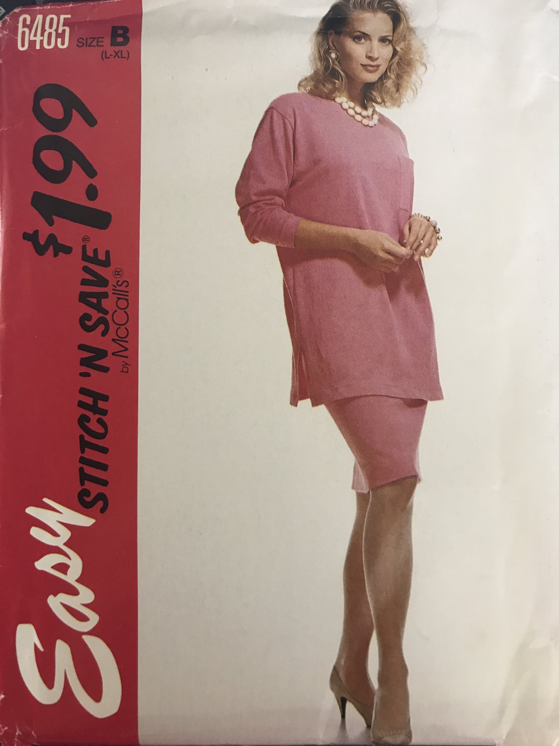 Stitch 'n Save McCall's 6485 Misses Tunic top Skirt stretch knits only size L to XL sewing pattern