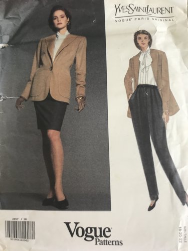 Vogue 2957 Yves Saint Laurent Jacket Pants Skirt Paris Original Sewing Pattern Size 18 - 22