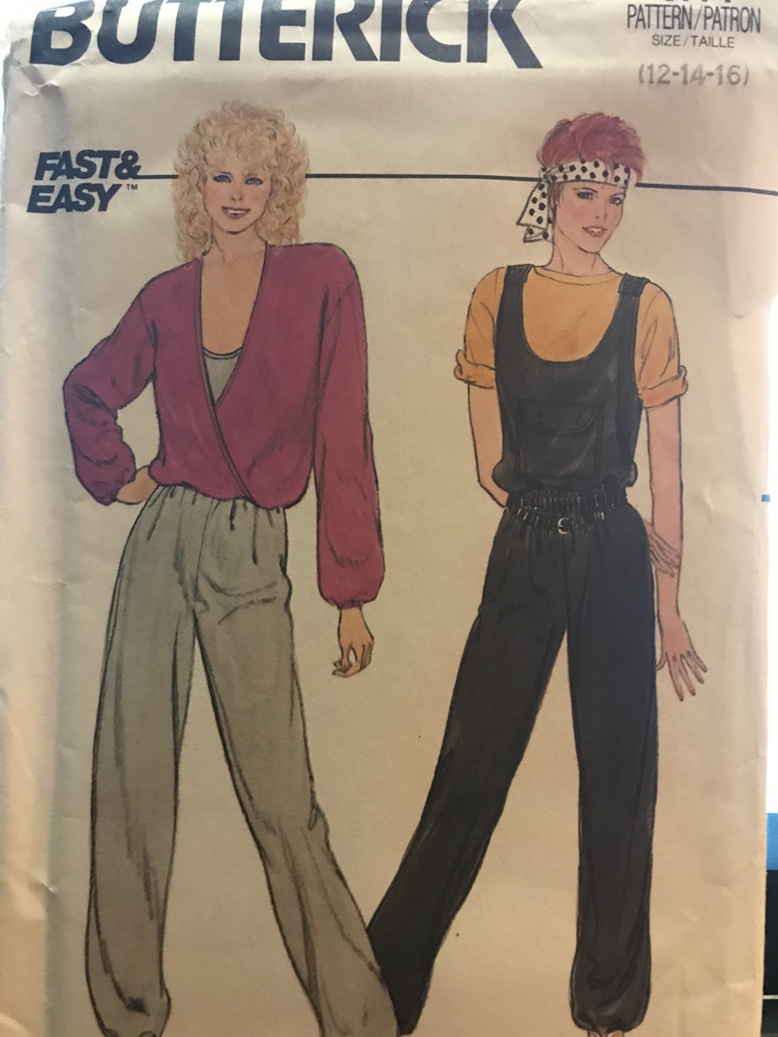 Butterick 6771 Misses' top and jumpsuit Sewing Pattern size 12 14 16