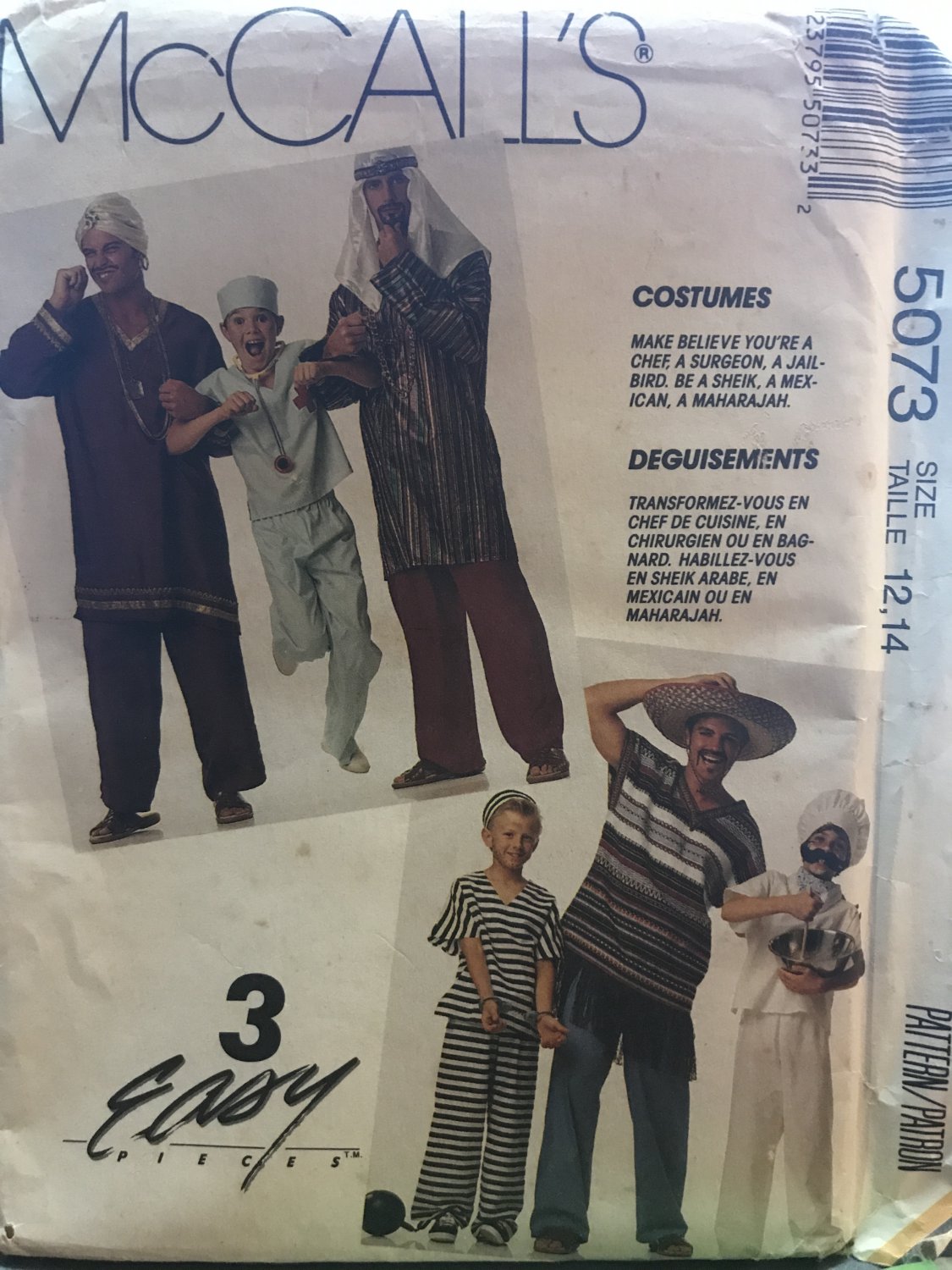 McCall's 5073 Sewing Pattern Teen Boys' and Boys' Costumes size 12, 14