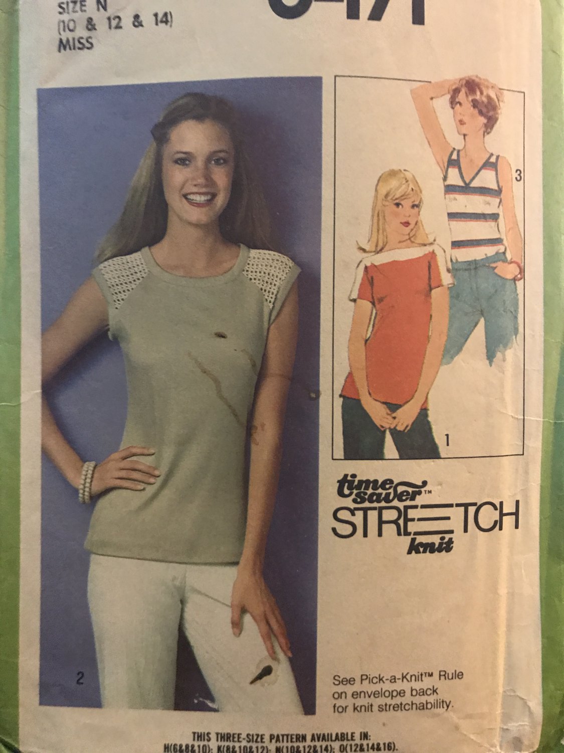Simplicity 8471 MISSES' PULLOVER TOPS A TIME-SAVERâ�¢ STRETCH-KNIT PATTERN Sizes 10 12 14