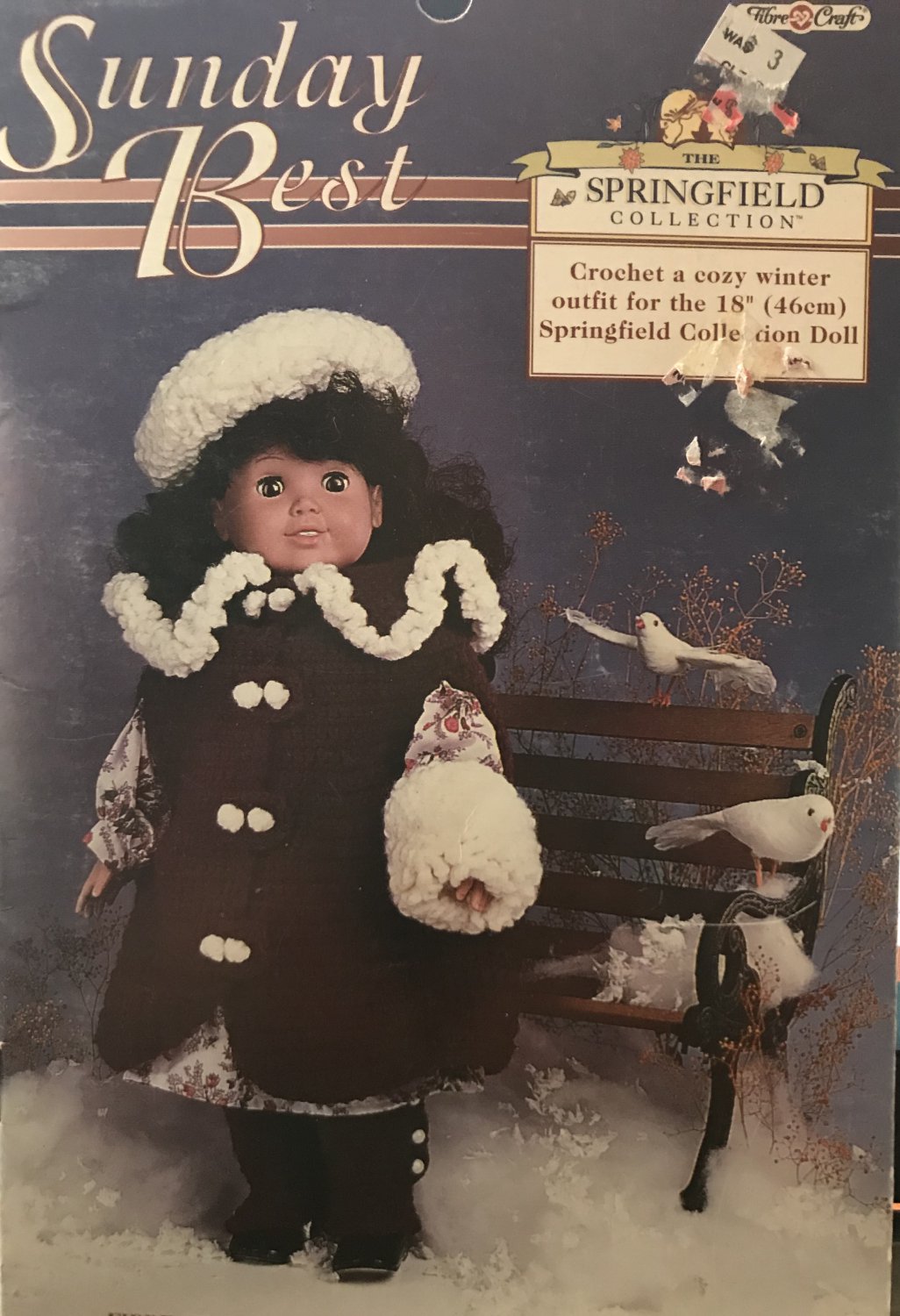 Sunday Best Doll outfit for 18" Doll Fibre-Craft FCM479 Crochet Pattern