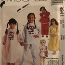 McCall's 8941 Girls Nightgown Pajamas Sewing Pattern size 4 6 Raggedy Ann & Andy Transfers