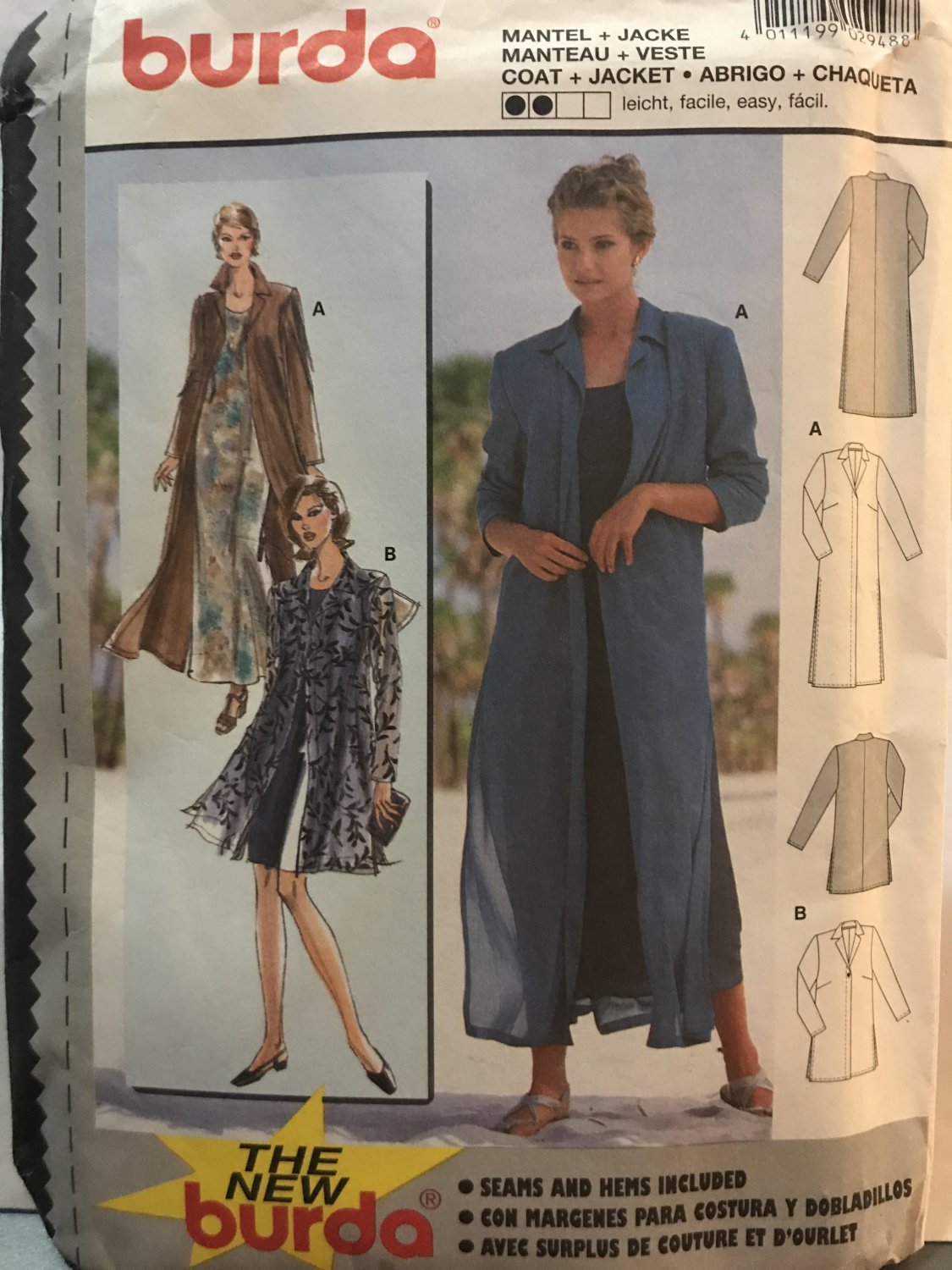 Burda Sewing Pattern 2948 Jacket in two lengths sewing pattern size 10 to 20